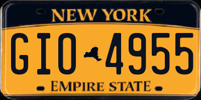 NY license plate GIO4955