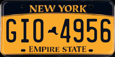 NY license plate GIO4956