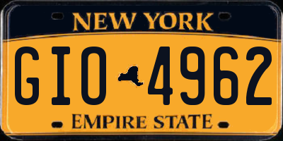 NY license plate GIO4962