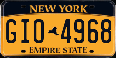 NY license plate GIO4968