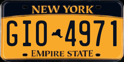 NY license plate GIO4971
