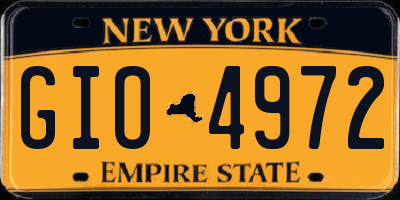 NY license plate GIO4972