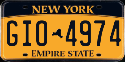 NY license plate GIO4974