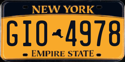 NY license plate GIO4978