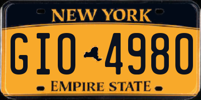 NY license plate GIO4980