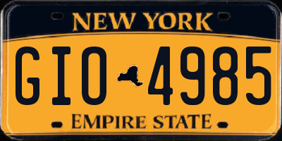 NY license plate GIO4985