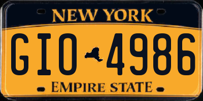 NY license plate GIO4986