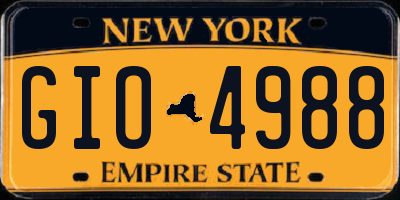 NY license plate GIO4988