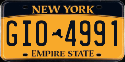 NY license plate GIO4991