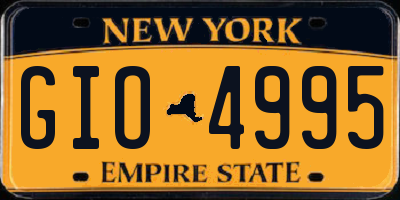 NY license plate GIO4995
