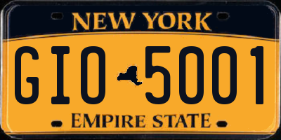 NY license plate GIO5001