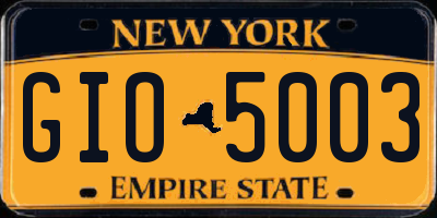 NY license plate GIO5003