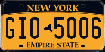 NY license plate GIO5006