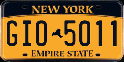 NY license plate GIO5011