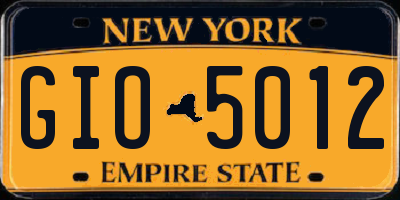 NY license plate GIO5012