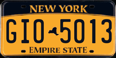 NY license plate GIO5013