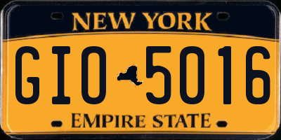 NY license plate GIO5016