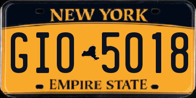 NY license plate GIO5018