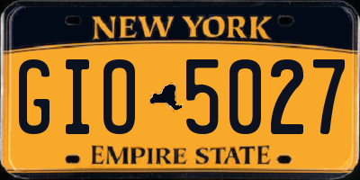 NY license plate GIO5027