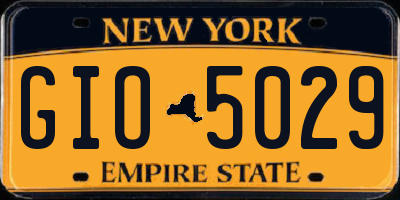 NY license plate GIO5029