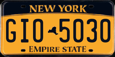 NY license plate GIO5030