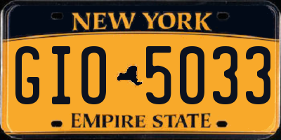 NY license plate GIO5033