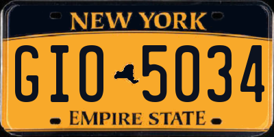 NY license plate GIO5034