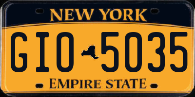 NY license plate GIO5035