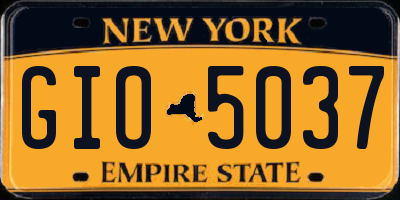 NY license plate GIO5037