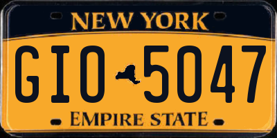 NY license plate GIO5047