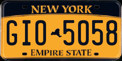 NY license plate GIO5058