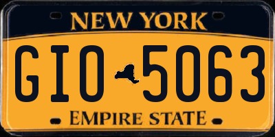 NY license plate GIO5063