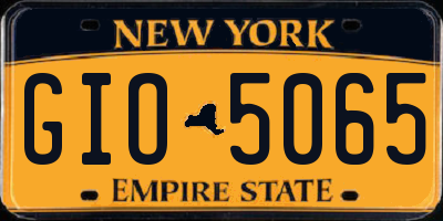 NY license plate GIO5065