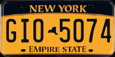 NY license plate GIO5074