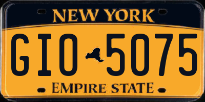 NY license plate GIO5075