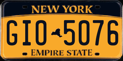 NY license plate GIO5076