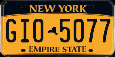 NY license plate GIO5077