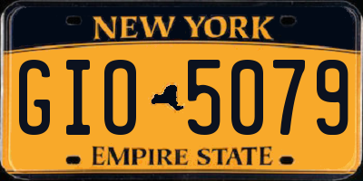 NY license plate GIO5079