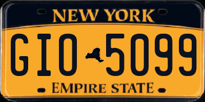 NY license plate GIO5099