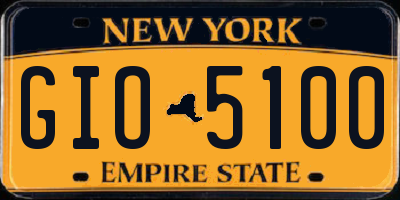 NY license plate GIO5100