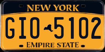 NY license plate GIO5102