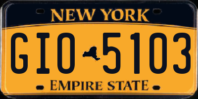 NY license plate GIO5103