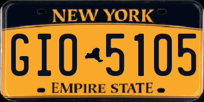 NY license plate GIO5105