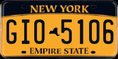 NY license plate GIO5106
