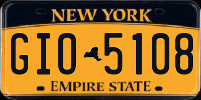 NY license plate GIO5108