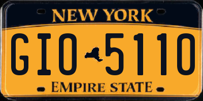NY license plate GIO5110