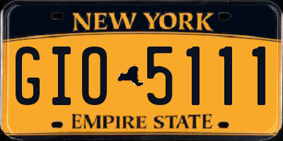 NY license plate GIO5111