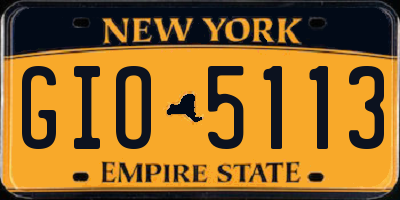 NY license plate GIO5113