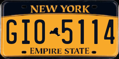NY license plate GIO5114