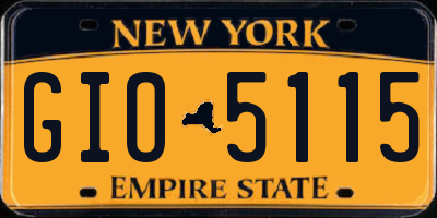 NY license plate GIO5115